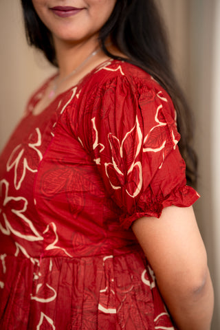 CRIMSON LEAF | MATERNITY COTTON MAXI ANKLE LENGTH