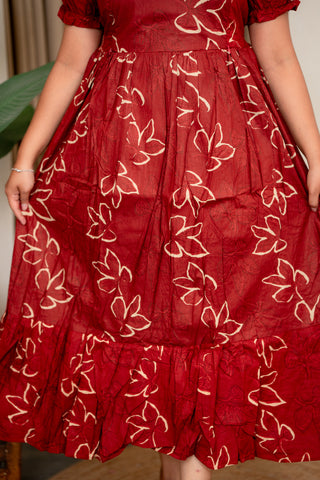 CRIMSON LEAF | MATERNITY COTTON MAXI ANKLE LENGTH
