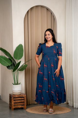 ENCHANTED DEER | MATERNITY COTTON MAXI FULL LENGTH
