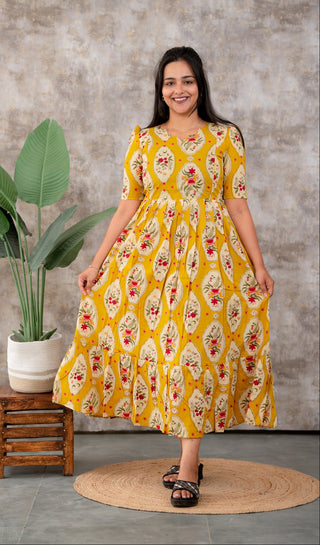 SCALLOP | MATERNITY COTTON MAXI FULL LENGTH
