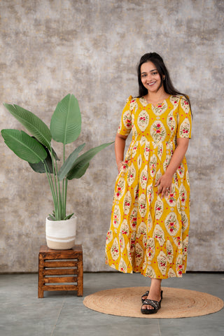 SCALLOP | MATERNITY COTTON MAXI FULL LENGTH