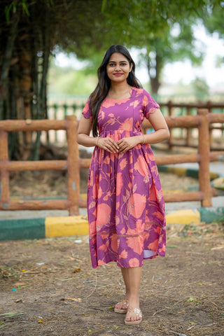 AMETHYST FLORAL | MATERNITY MAXI ANKLE LENGTH