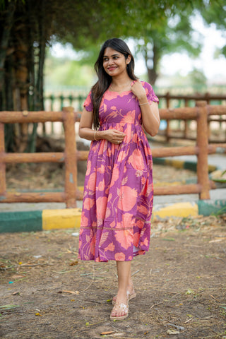 AMETHYST FLORAL | MATERNITY MAXI ANKLE LENGTH