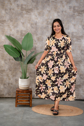 GRANDEUR GARDEN | MATERNITY COTTON MAXI FULL LENGTH