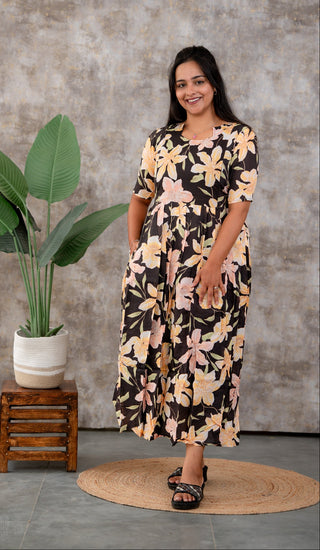 GRANDEUR GARDEN | MATERNITY COTTON MAXI FULL LENGTH