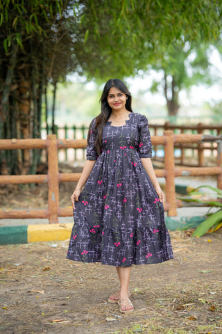 SHADOW LATTICE | MATERNITY MAXI ANKLE LENGTH