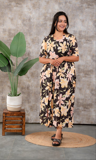 GRANDEUR GARDEN | MATERNITY COTTON MAXI FULL LENGTH