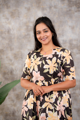 GRANDEUR GARDEN | MATERNITY COTTON MAXI FULL LENGTH