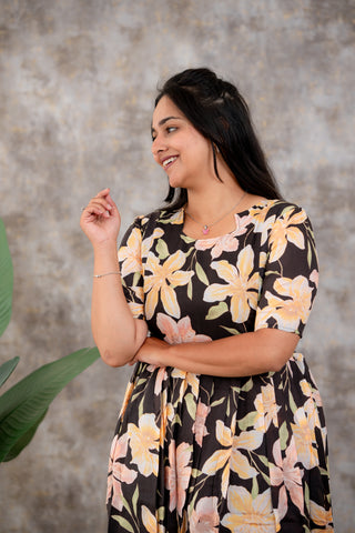 GRANDEUR GARDEN | MATERNITY COTTON MAXI FULL LENGTH