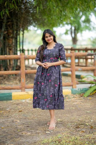 SHADOW LATTICE | MATERNITY MAXI ANKLE LENGTH