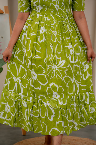 GREENERY CHARM | MATERNITY COTTON MAXI ANKLE LENGTH