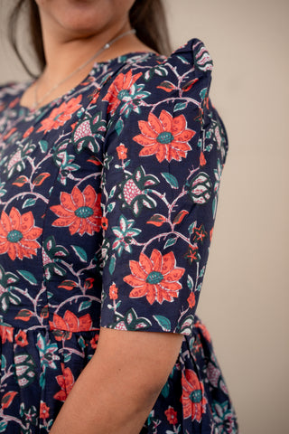 CONTRAST GARDEN | MATERNITY COTTON MAXI FULL LENGTH