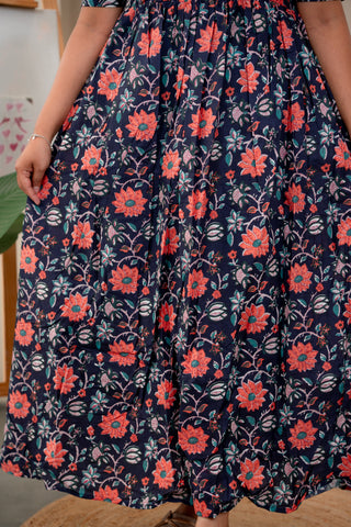 CONTRAST GARDEN | MATERNITY COTTON MAXI FULL LENGTH
