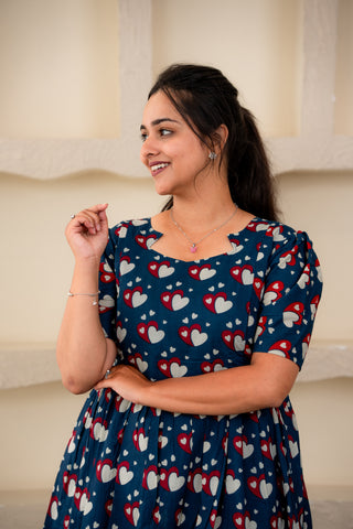 DUAL HEARTS | MATERNITY COTTON MAXI FULL LENGTH
