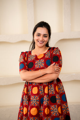 RETRO CIRCLE | MATERNITY COTTON MAXI ANKLE LENGTH