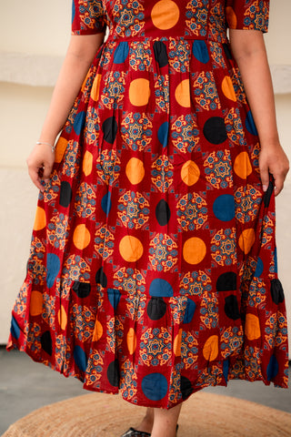 RETRO CIRCLE | MATERNITY COTTON MAXI ANKLE LENGTH