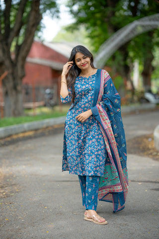 PEACOCK PETAL | MATERNITY KURTI SET