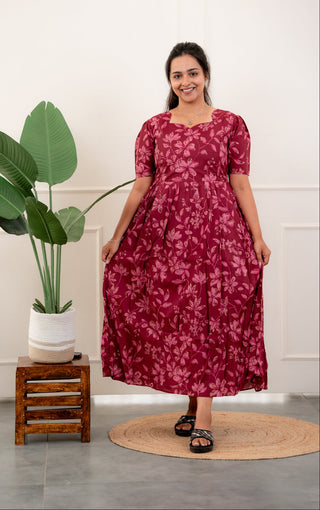 MULBERRY FLORAL | MATERNITY COTTON MAXI FULL LENGTH