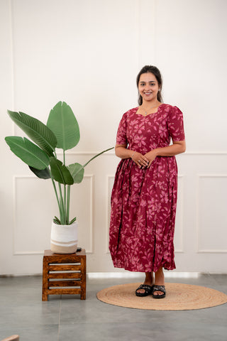 MULBERRY FLORAL | MATERNITY COTTON MAXI FULL LENGTH