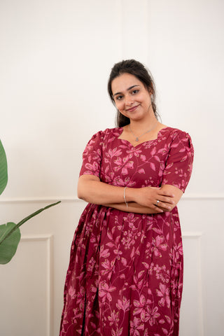 MULBERRY FLORAL | MATERNITY COTTON MAXI FULL LENGTH