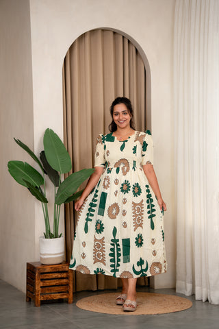 MISTY SYMBOLS | MATERNITY COTTON MAXI ANKLE LENGTH