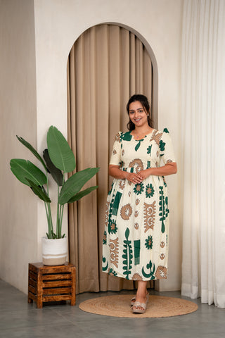 MISTY SYMBOLS | MATERNITY COTTON MAXI ANKLE LENGTH
