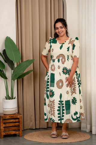 MISTY SYMBOLS | MATERNITY COTTON MAXI ANKLE LENGTH
