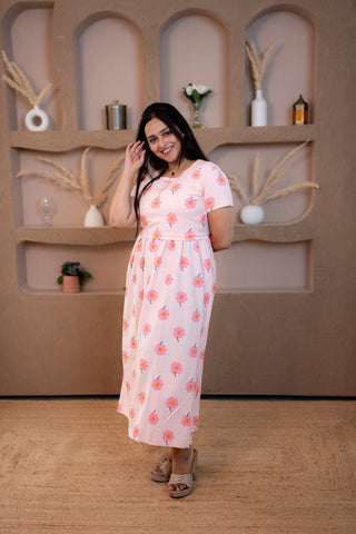 DAISY | ZIPLESS MATERNITY MAXI-NORMAL SLEEVES | ANKLE LENGTH MAXI