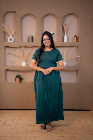 WAVY | ZIPLESS MATERNITY MAXI-NORMAL SLEEVES | FULL LENGTH MAXI