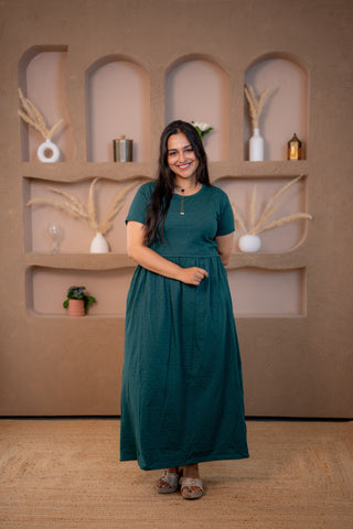 WAVY | ZIPLESS MATERNITY MAXI-NORMAL SLEEVES | FULL LENGTH MAXI