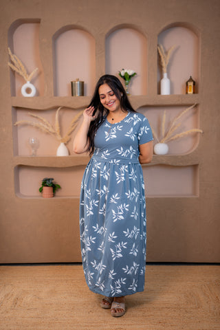 MEADOW | ZIPLESS MATERNITY MAXI-NORMAL SLEEVES | FULL LENGTH MAXI
