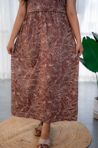 WILD LEAF | ZIPLESS MATERNITY MAXI-NORMAL SLEEVES | ANKLE LENGTH MAXI