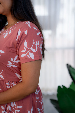 BREEZY MEADOW | ZIPLESS MATERNITY MAXI-NORMAL SLEEVES | FULL LENGTH MAXI