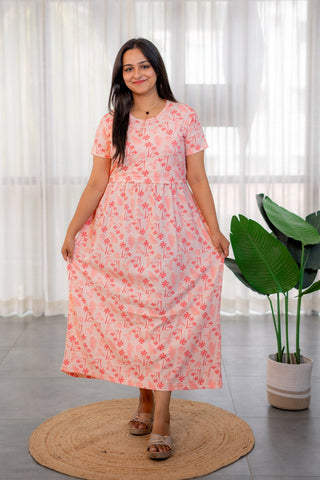 PALMS | ZIPLESS MATERNITY MAXI-NORMAL SLEEVES | ANKLE LENGTH MAXI
