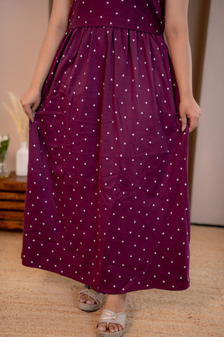 CUTE HEARTS | ZIPLESS MATERNITY MAXI-NORMAL SLEEVES | FULL LENGTH MAXI