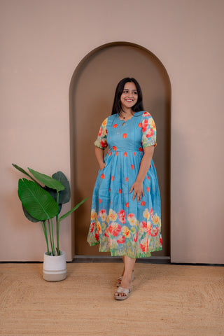 POLKA FLOWER | MATERNITY MAXI ANKLE LENGTH
