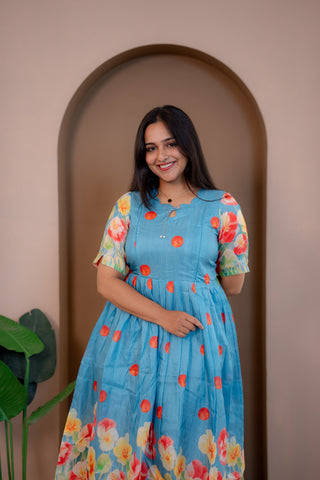 POLKA FLOWER | MATERNITY MAXI ANKLE LENGTH