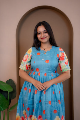POLKA FLOWER | MATERNITY MAXI ANKLE LENGTH