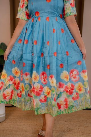 POLKA FLOWER | MATERNITY MAXI ANKLE LENGTH