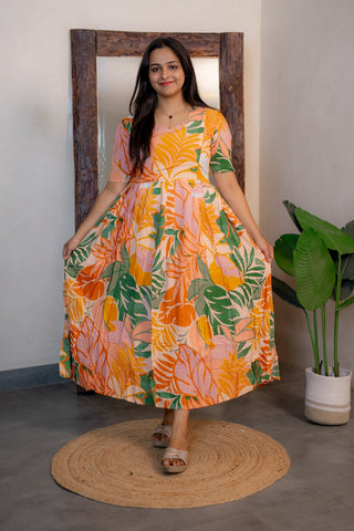 KANTHA LEAF | MATERNITY COTTON ANKLE LENGTH