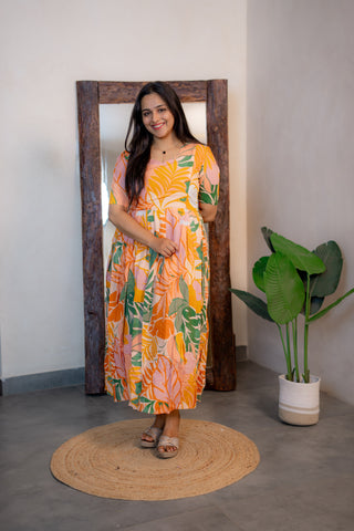 KANTHA LEAF | MATERNITY COTTON ANKLE LENGTH