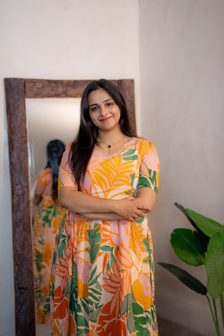 KANTHA LEAF | MATERNITY COTTON ANKLE LENGTH