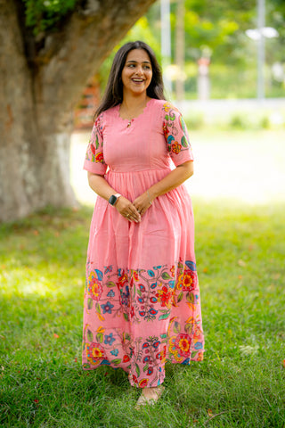 PINK MULTI FLORAL  | MATERNITY MAXI FULL LENGTH