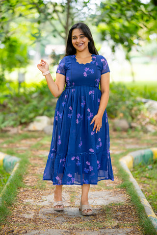 ROYAL RUFFLE | MATERNITY GEORGETTE MAXI ANKLE LENGTH