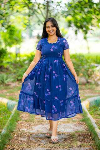ROYAL RUFFLE | MATERNITY GEORGETTE MAXI ANKLE LENGTH