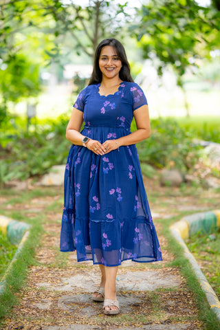 ROYAL RUFFLE | MATERNITY GEORGETTE MAXI ANKLE LENGTH