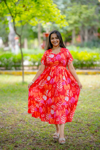 SUNSET FLARED | MATERNITY GEORGETTE MAXI ANKLE LENGTH