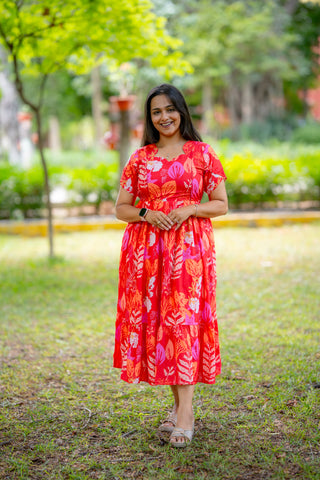 SUNSET FLARED | MATERNITY GEORGETTE MAXI ANKLE LENGTH