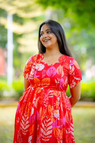 SUNSET FLARED | MATERNITY GEORGETTE MAXI ANKLE LENGTH