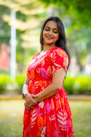 SUNSET FLARED | MATERNITY GEORGETTE MAXI ANKLE LENGTH